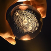 3D Laser Engraved Crystal Ball Night Light – Solid Wood Base & Warm LED Glow