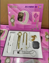 E01 plus Luxury Tech & Jewelry Gift Set – Elegant Smartwatch with Matching Gold-Tone Watch, Necklace, and Accessory Suite